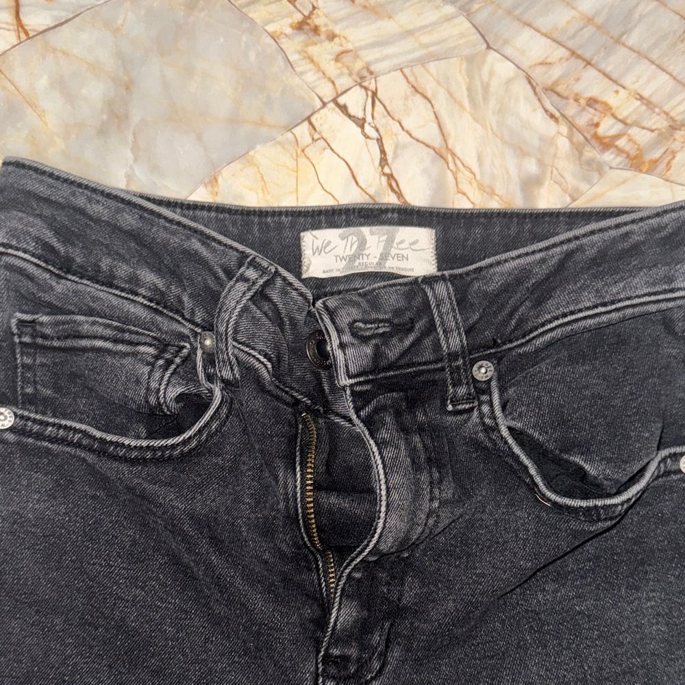 We The Free Black Cropped Jeans with Frayed Hem - Picture 4 of 4
